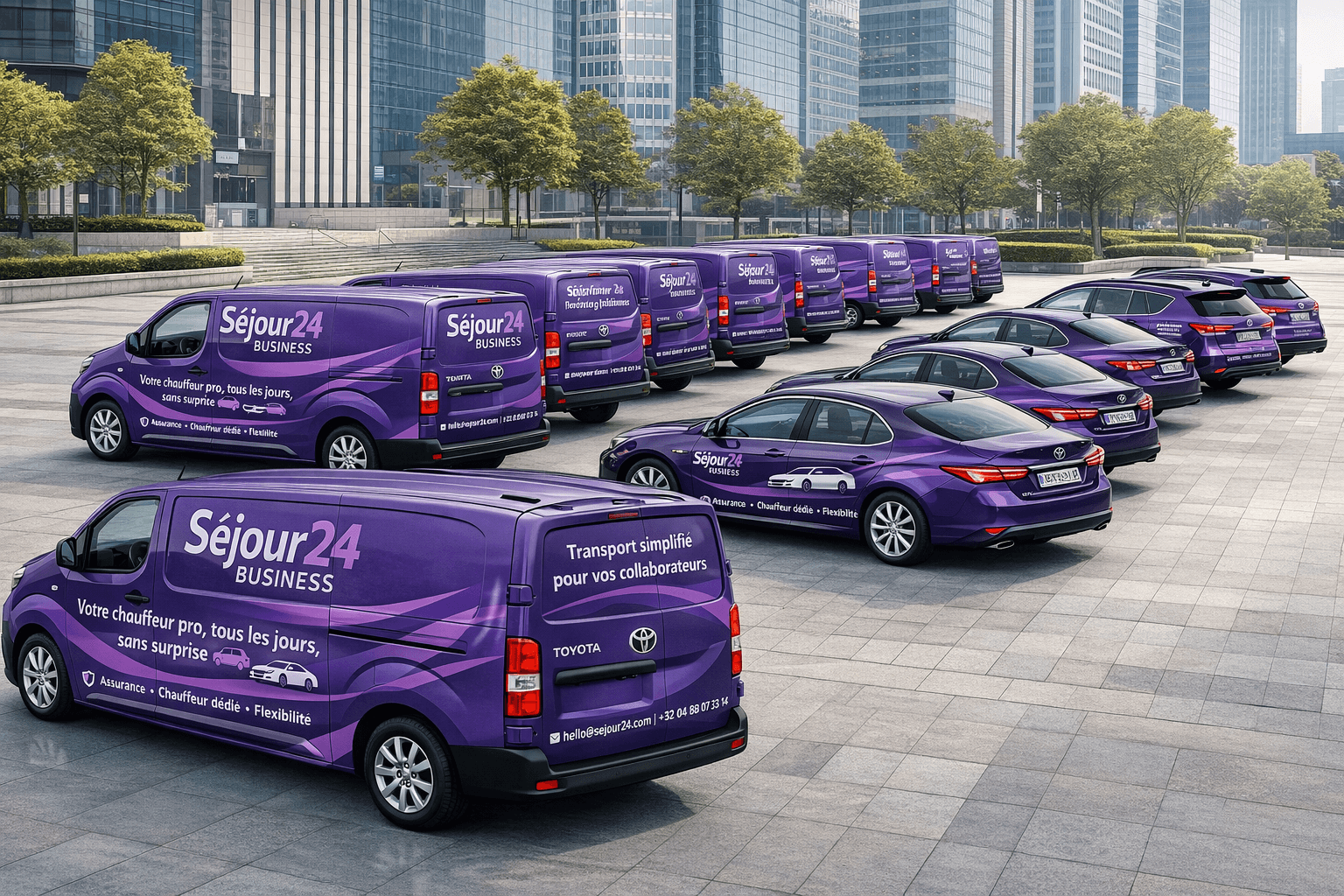 Flotte Sejour24 Business — berlines, SUV et véhicules électriques professionnels